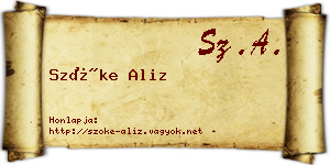 Szőke Aliz névjegykártya